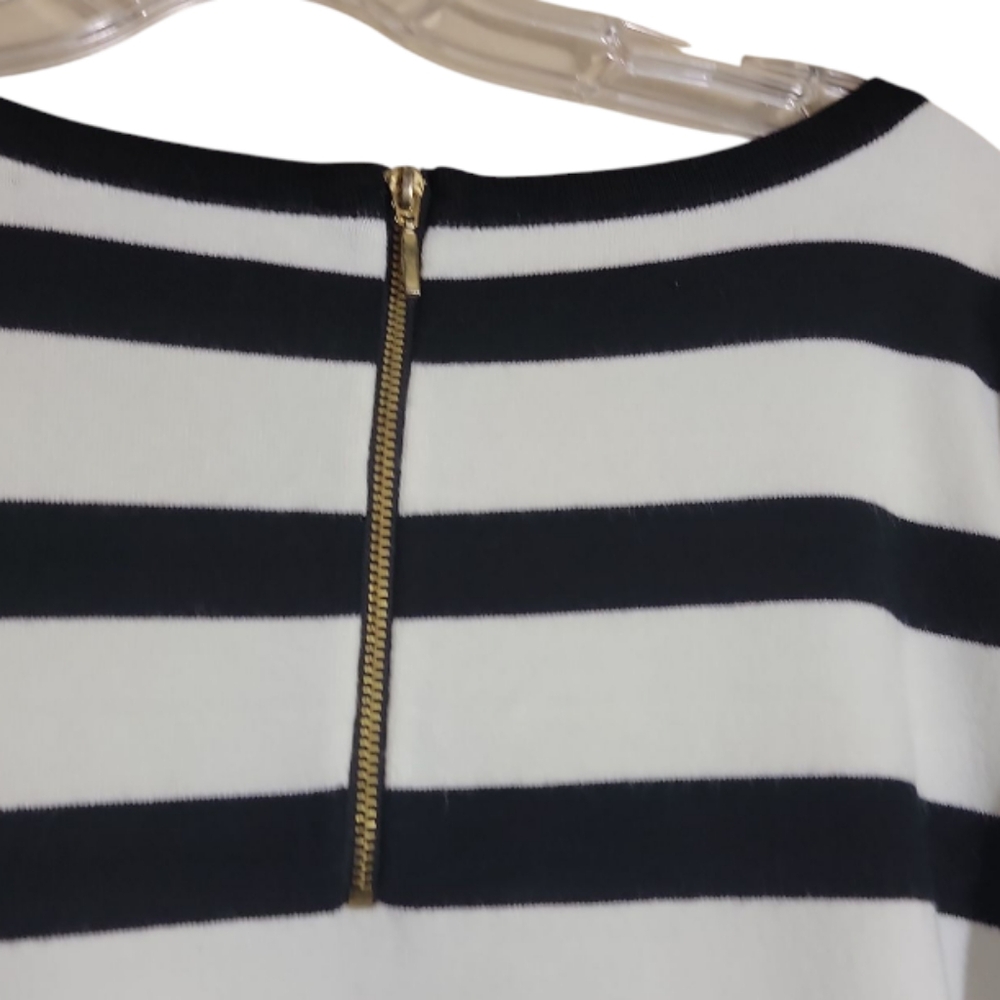 Cable & Gauge striped knit top blue black white scoop neck women's size XL - Picture 4 of 10
